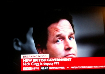Fernsehbild von Nick Clegg